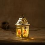 فانوس مغربي مع بخور - ذهبي