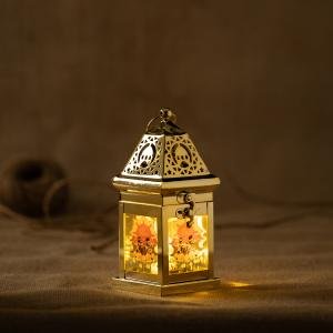 فانوس مغربي مع بخور - ذهبي