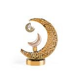 مصباح ليلي مزخرف على شكل هلال ذهبي