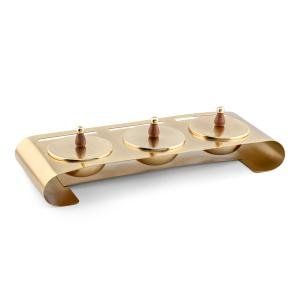 وعاء مكسرات ذهبي أنيق بقاعدة وأغطية