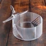 وعاء حلوى من الأكريليك بتصميم مضلع هندسي ومقبض مدبب