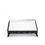 صينية التقديم المستطيلة المصنوعة من البورسلين بأرجل مزخرفة