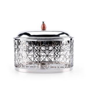 دفاية طعام بيضاوية هندية بنقشوش ليزر