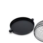 غطاء طعام معدني مع صينية بقبة سلكية حديثة ومقابض كروية