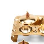 صينية تقديم التمر الهندية الفاخرة المزخرفة بالليزر - ذهبي