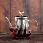 إبريق شاي زجاجي مع مصفاة من الستانلس ستيل - 800 مل