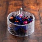 وعاء حلوى من الأكريليك بتصميم مضلع هندسي ومقبض مدبب