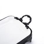 Ornate Rectangular Porcelain Dessert with handles