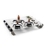 صينية تقديم التمور الهندية الفاخرة المقطوعة بالليزر - فضي