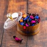 وعاء حلوى فاخر من الأكريليك بتصميم ماسي ومقبض غطاء يشبه الكريستال