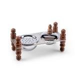 مبخرة مزدوجة من الخشب والستانلس ستيل