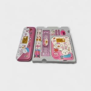 طقم أدوات مكتبية مدرسية للأطفال بتصميم الأرنب اللطيف