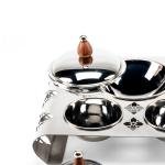 صينية تقديم التمور الهندية الفاخرة المقطوعة بالليزر - فضي