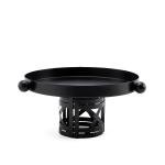 صينية تقديم بقاعدة معدنية مع مقابض زخرفية كروية