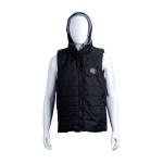 سترة مبطنة بدون أكمام مع غطاء للرأس