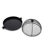 غطاء طعام معدني مع صينية بقبة سلكية حديثة ومقابض كروية