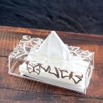 صندوق مناديل أكريليك أنيق بتصميم الفراشة 