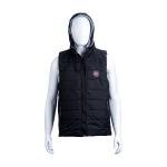 سترة مبطنة بدون أكمام مع غطاء للرأس