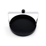 صينية تقديم معدنية سوداء حديثة بمقبض ستانليس ستيل