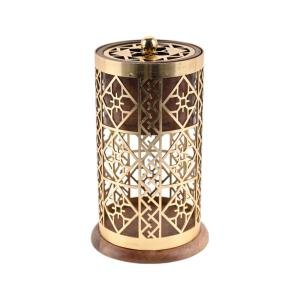 مبخرة خشبية بتصميم ذهبي