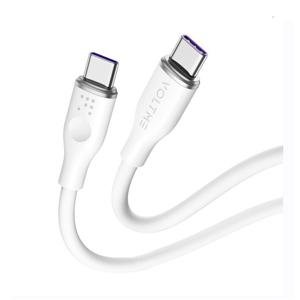 كابل Voltme Powerlink Moss Liquid Silicone – تايب سي إلى تايب سي (5A / 1M، 100 واط) بشريحة Emarker – أبيض