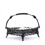 Square Porcelain Serving Tray Iron Base with Handle