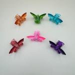 مجموعة مشابك شعر فراشات للأطفال والبنات 6 قطع جذابة، ملونة، قبضة غير زلقة