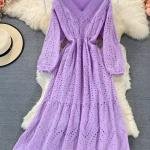 فستان ماكسي بوهيمي بطبقات وتطريز أنيق