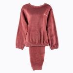 طقم بيجاما نسائي قطني ببطانة فرو ناعم للنوم والراحة بأناقة