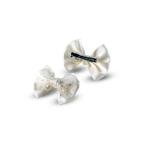 مشبك شعر للبنات على شكل فيونكة شفافة لامعة