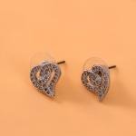 Artificial Heart Knot Rhinestone Neckless and Earrings Set