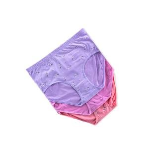 سراويل نسائية قطنية بخصر عال بطبعة الزهور عبوة من 3 قطع