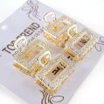 مجموعة مشابك شعر مستطيلة بملمس مميز