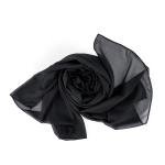 وشاح ناعم وأنيق باللون الأسود – خليط القطن والبوليستر مع حواف مطرزة بدقة