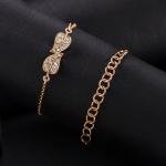 مجموعة أساور أنيقة بالقوس والسلسلة - 5 قطع