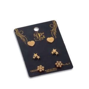 مجموعة أقراط ثلجية مع قلوب ونجوم متألقة