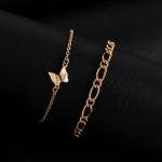 مجموعة أساور الفراشة مع السلسلة الكلاسيكية - 5 قطع