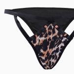 حمالة صدر وسروال داخلي بطبعة جلد النمر مع سلك قطعتين