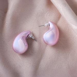 Artificial Pearlescent Pastel Pink Waterdrop Eearings
