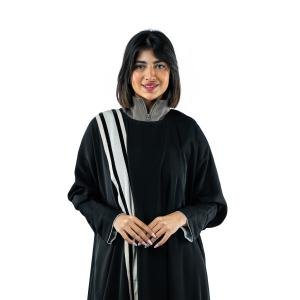 العباية الكلاسيكية السادة بياقة لونين وأكمام كيمونو