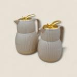 طقم ترمس حراري فاخر مكون من قطعتين – بمقبض ذهبي أنيق