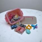 مجموعة الطين الناعم الملوّن من كرييتيف وورلد صندوق تخزين مطبوع بأشكال الأرنب والدب