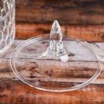 وعاء الحلوى الكريستالي الأنيق بغطاء مزخرف محكم الإغلاق - متوسط