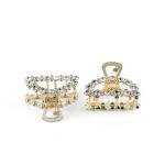 مجموعة مشابك شعر منحنية مرصعة بالكريستال