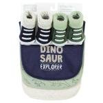 طقم مريلة وشراب قدم من القطن للأطفال برسمة مستكشف الديناصورات