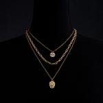 Artificial Layered Skull Pendant Necklace