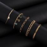 مجموعة أساور مزدوجة الحلقات بتصميم مموج  إكسسوارات أنيقة للنساء