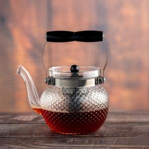 إبريق شاي زجاجي مع مصفاة من الستانلس ستيل - كبير