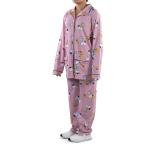 طقم بيجامة للنساء سترة بأزرار وسروال بطبعات كرتونية كاملة لـ سنوبي وودستوك