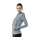 جاكيت نسائي مع سحاب كامل وفتحات للإبهام